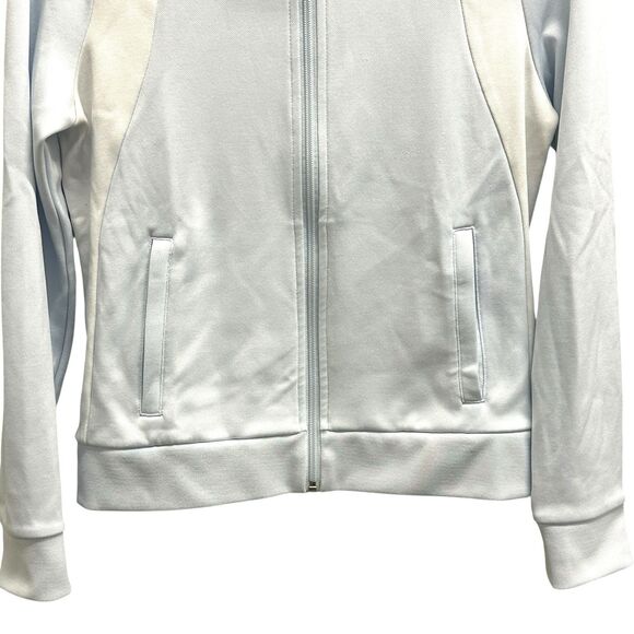 Tory Burch Sport Track Jacket Womens Light Blue/White Pockets Zipper Size Small - Picture 3 of 9